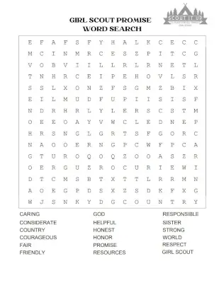 Girl Scout Promise Word Search Puzzle