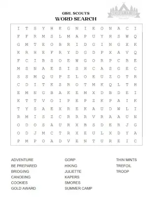 Girl Scouts Word Search Puzzle